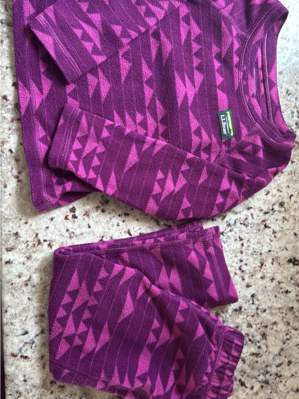 L.L.Bean Magenta and Plum Geometric Fleece Top - Infant